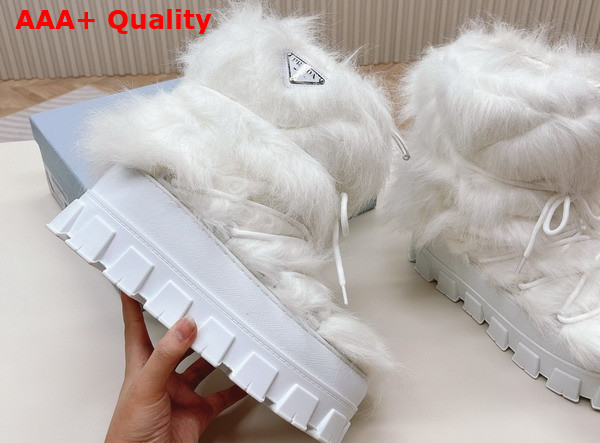 Prada Shearling Apres Ski Boots in White 1U030N Replica