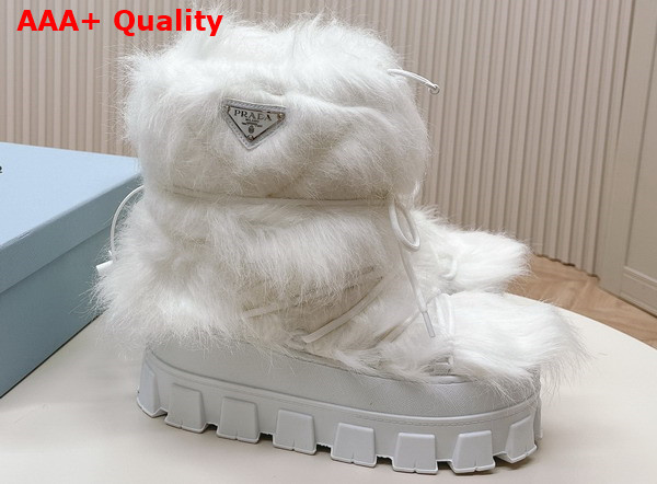 Prada Shearling Apres Ski Boots in White 1U030N Replica