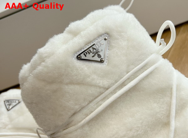 Prada Shearling Apres Ski Boots in White 1U032N Replica