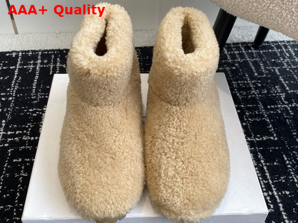 Prada Shearling Booties in Beige 1T711N Replica