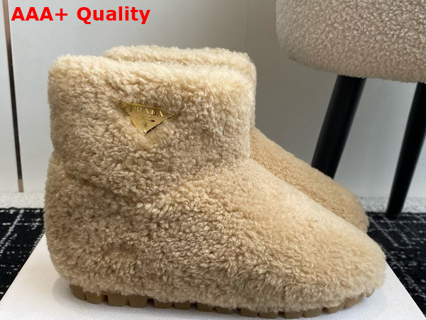 Prada Shearling Booties in Beige 1T711N Replica