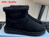 Prada Shearling Booties in Black 1T217N Replica