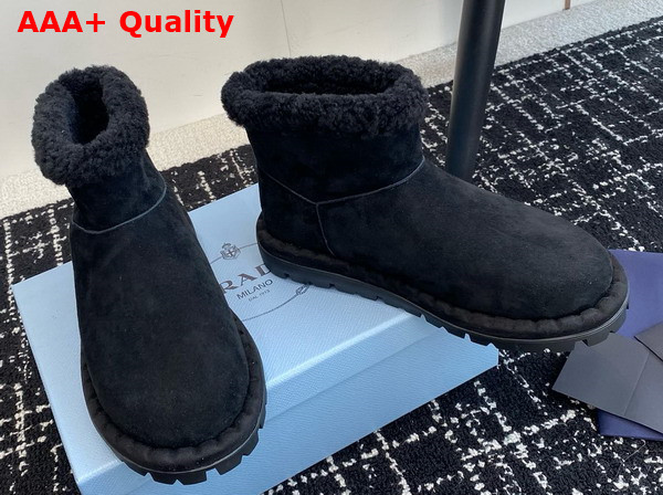 Prada Shearling Booties in Black 1T217N Replica