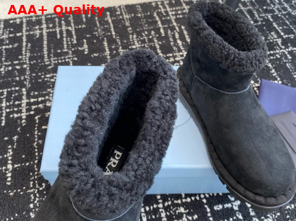 Prada Shearling Booties in Black 1T217N Replica