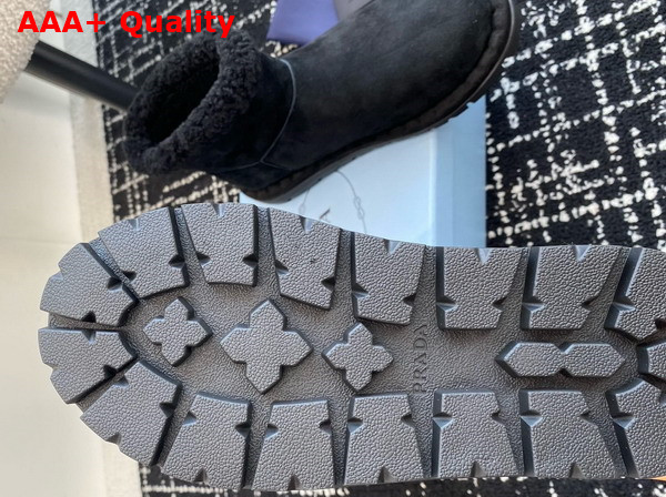 Prada Shearling Booties in Black 1T217N Replica