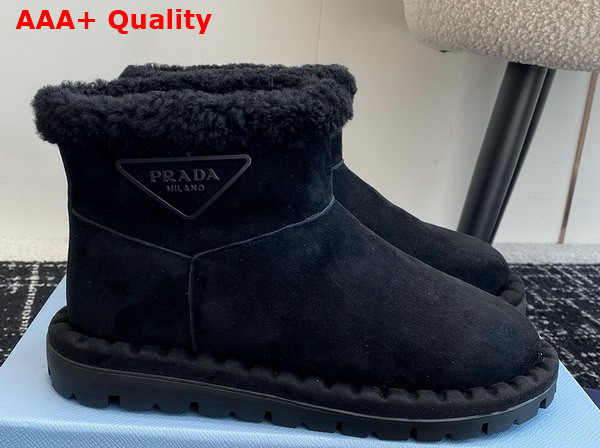 Prada Shearling Booties in Black 1T217N Replica