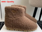 Prada Shearling Booties in Brown 1T711N Replica