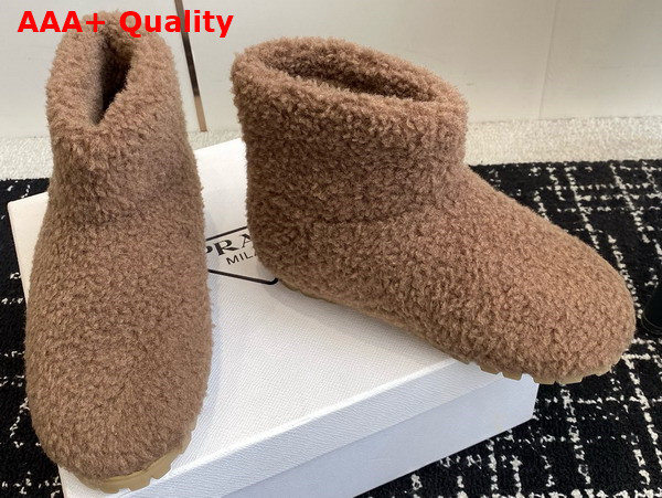 Prada Shearling Booties in Brown 1T711N Replica