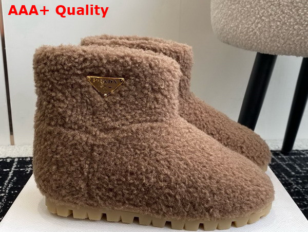 Prada Shearling Booties in Brown 1T711N Replica