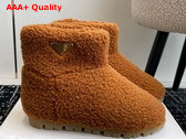 Prada Shearling Booties in Caramel 1T711N Replica