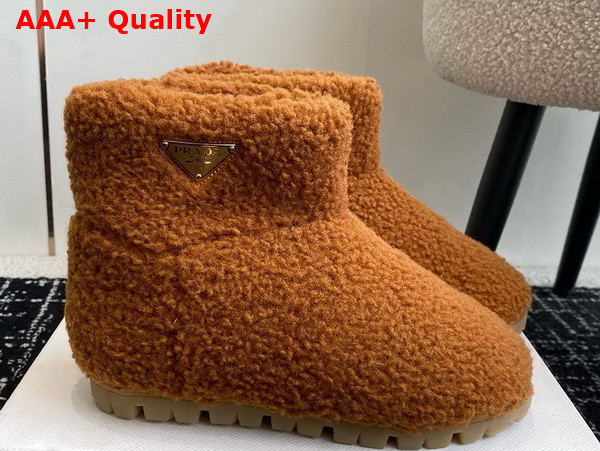 Prada Shearling Booties in Caramel 1T711N Replica