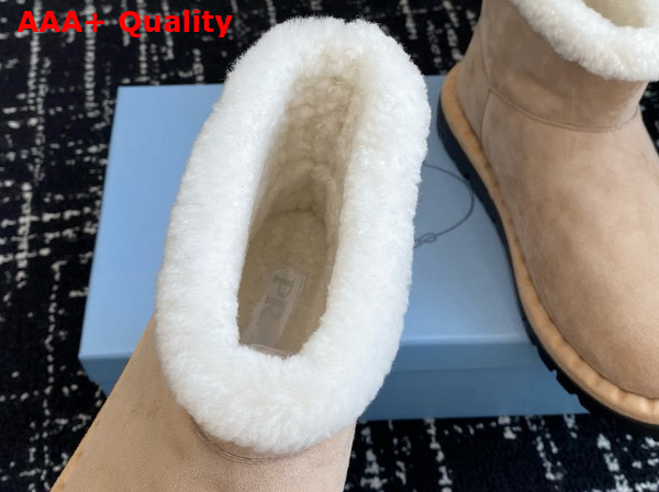 Prada Shearling Booties in Ecru 1T217N Replica