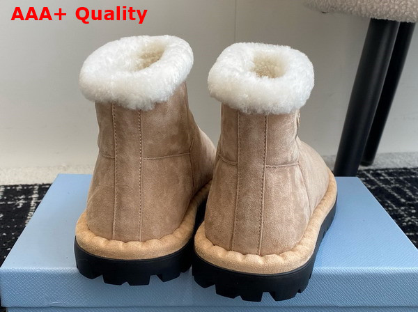 Prada Shearling Booties in Ecru 1T217N Replica