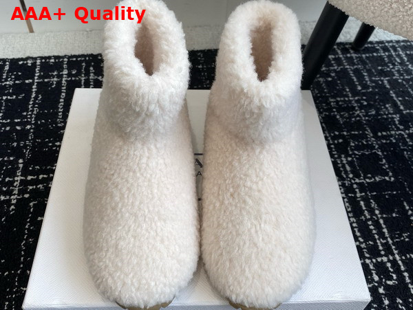 Prada Shearling Booties in White 1T711N Replica