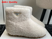 Prada Shearling Booties in White 1T711N Replica