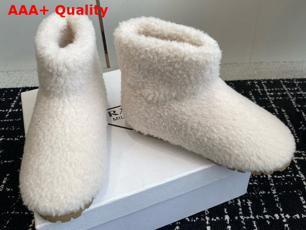 Prada Shearling Booties in White 1T711N Replica