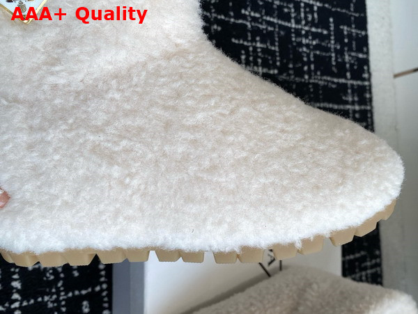 Prada Shearling Booties in White 1T711N Replica