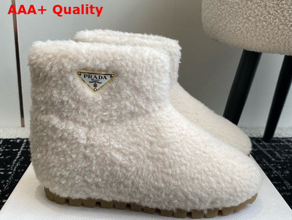 Prada Shearling Booties in White 1T711N Replica