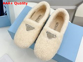 Prada Shearling Loafer in Beige for Women Replica