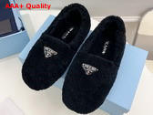 Prada Shearling Loafer in Black for Women Replica