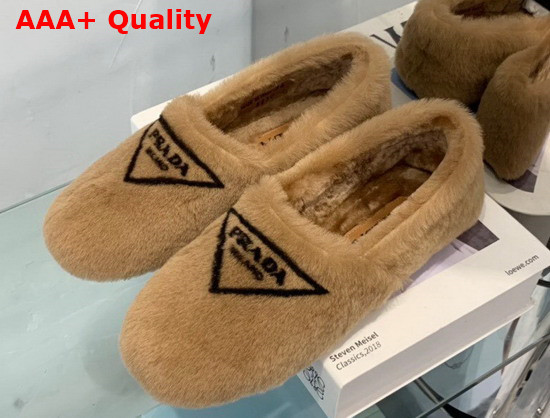 Prada Shearling Slippers in Brown Replica