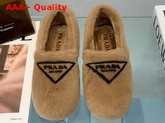 Prada Shearling Slippers in Brown Replica