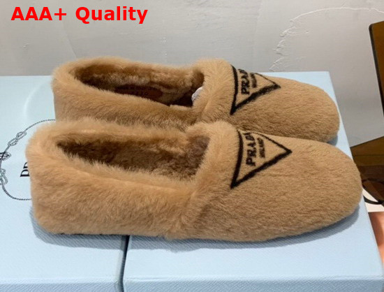 Prada Shearling Slippers in Brown Replica