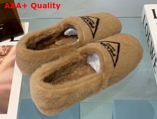 Prada Shearling Slippers in Brown Replica