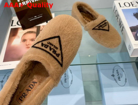 Prada Shearling Slippers in Brown Replica