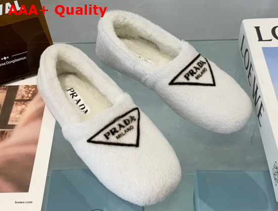 Prada Shearling Slippers in White Replica