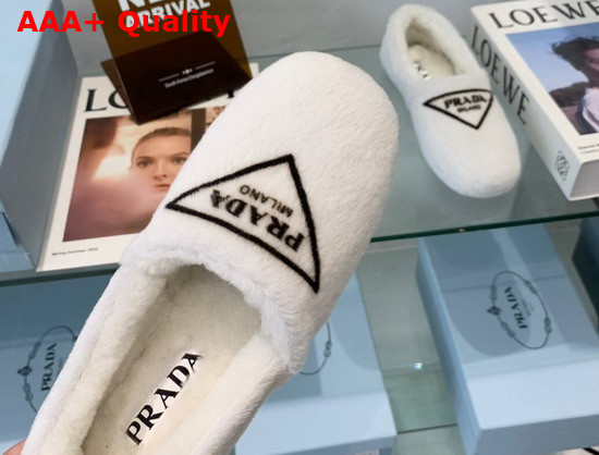 Prada Shearling Slippers in White Replica