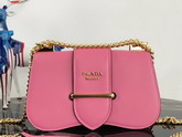 Prada Sidonie Leather Shoulder Bag in Pink Calf Leather