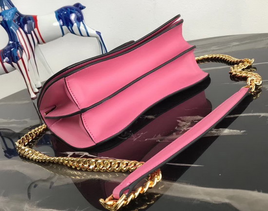 Prada Sidonie Leather Shoulder Bag in Pink Calf Leather