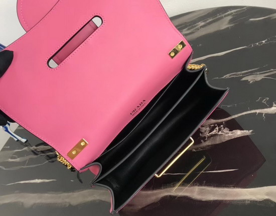 Prada Sidonie Leather Shoulder Bag in Pink Calf Leather