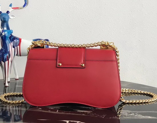 Prada Sidonie Leather Shoulder Bag in Red Calf Leather