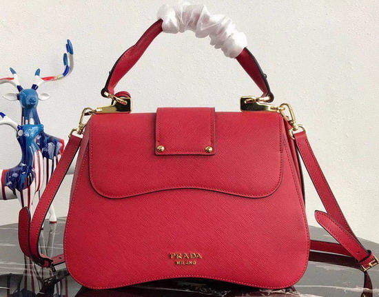 Prada Sidonie Saffiano Leather Bag in Red