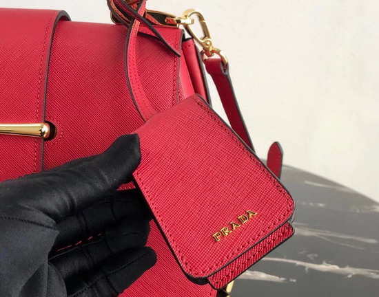 Prada Sidonie Saffiano Leather Bag in Red