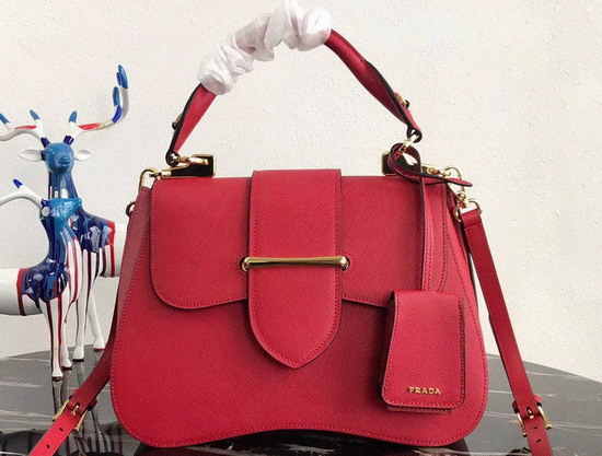 Prada Sidonie Saffiano Leather Bag in Red