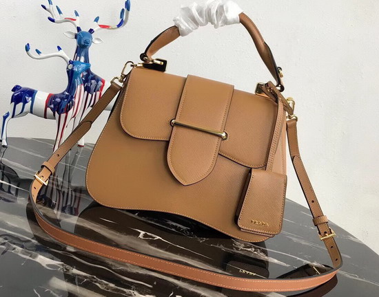 Prada Sidonie Saffiano Leather Bag in Tan