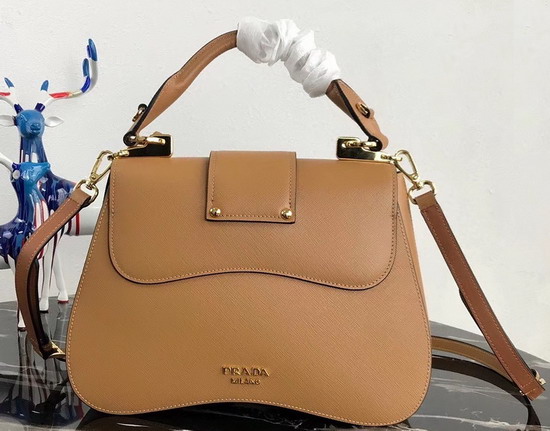 Prada Sidonie Saffiano Leather Bag in Tan