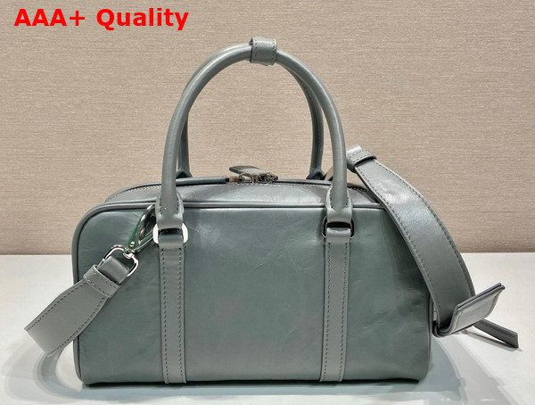 Prada Slate Grey Antique Nappa Leather Multi Pocket Top Handle Bag 1BB099 Replica