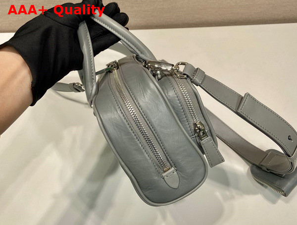 Prada Slate Grey Antique Nappa Leather Multi Pocket Top Handle Bag 1BB099 Replica