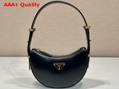 Prada Small Arque Leather Shoulder Bag in Black Replica