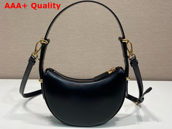 Prada Small Arque Leather Shoulder Bag in Black Replica