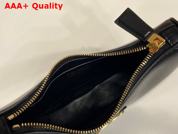 Prada Small Arque Leather Shoulder Bag in Black Replica