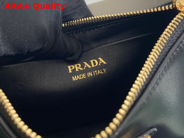 Prada Small Arque Leather Shoulder Bag in Black Replica