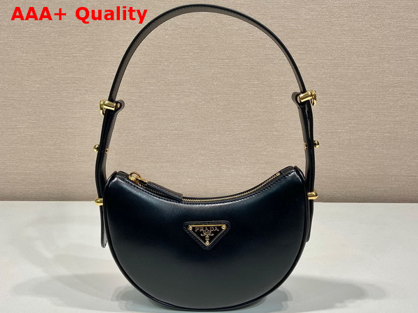 Prada Small Arque Leather Shoulder Bag in Black Replica