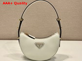 Prada Small Arque Leather Shoulder Bag in White Replica