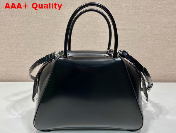 Prada Small Brushed Leather Prada Supernova Handbag in Black 1BA366 Replica