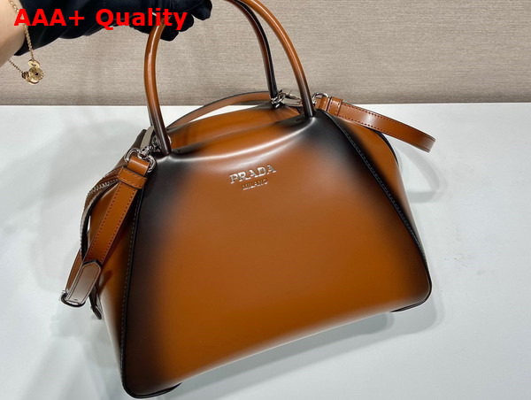 Prada Small Brushed Leather Prada Supernova Handbag in Tobacco 1BA366 Replica